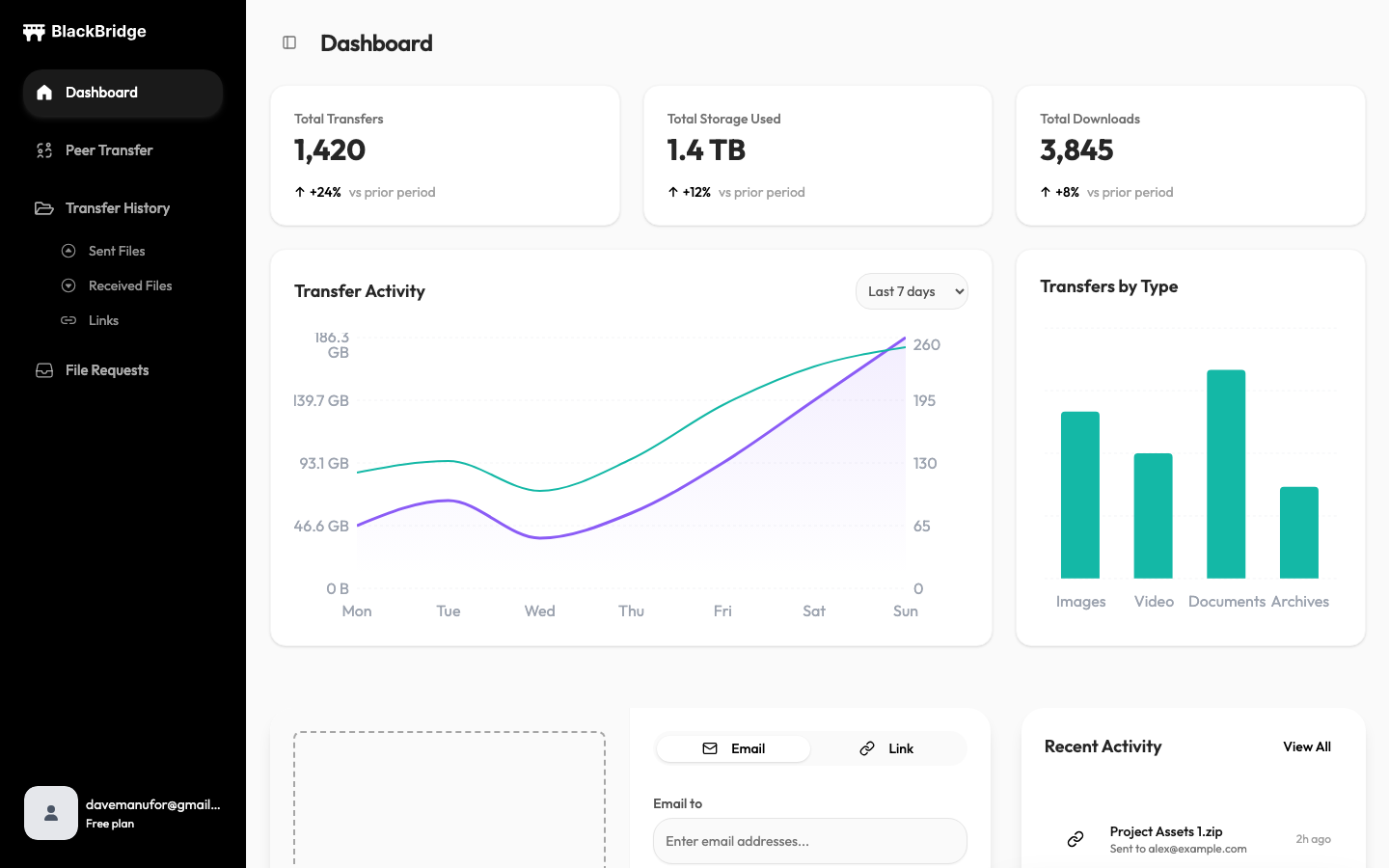 BlackBridge — application screenshot
